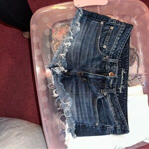 American Eagle Outfitters Blue Distressed Denim Cutoff Shorts
